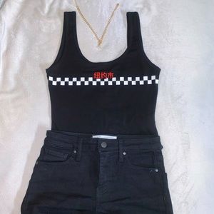 FOREVER 21 | Checkered Tank Bodysuit